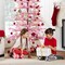 Best Choice Products Pre-Lit Flocked Sparse Christmas Tree Artificial Pine Tree, w/White & Multicolored LED Lights - Pink